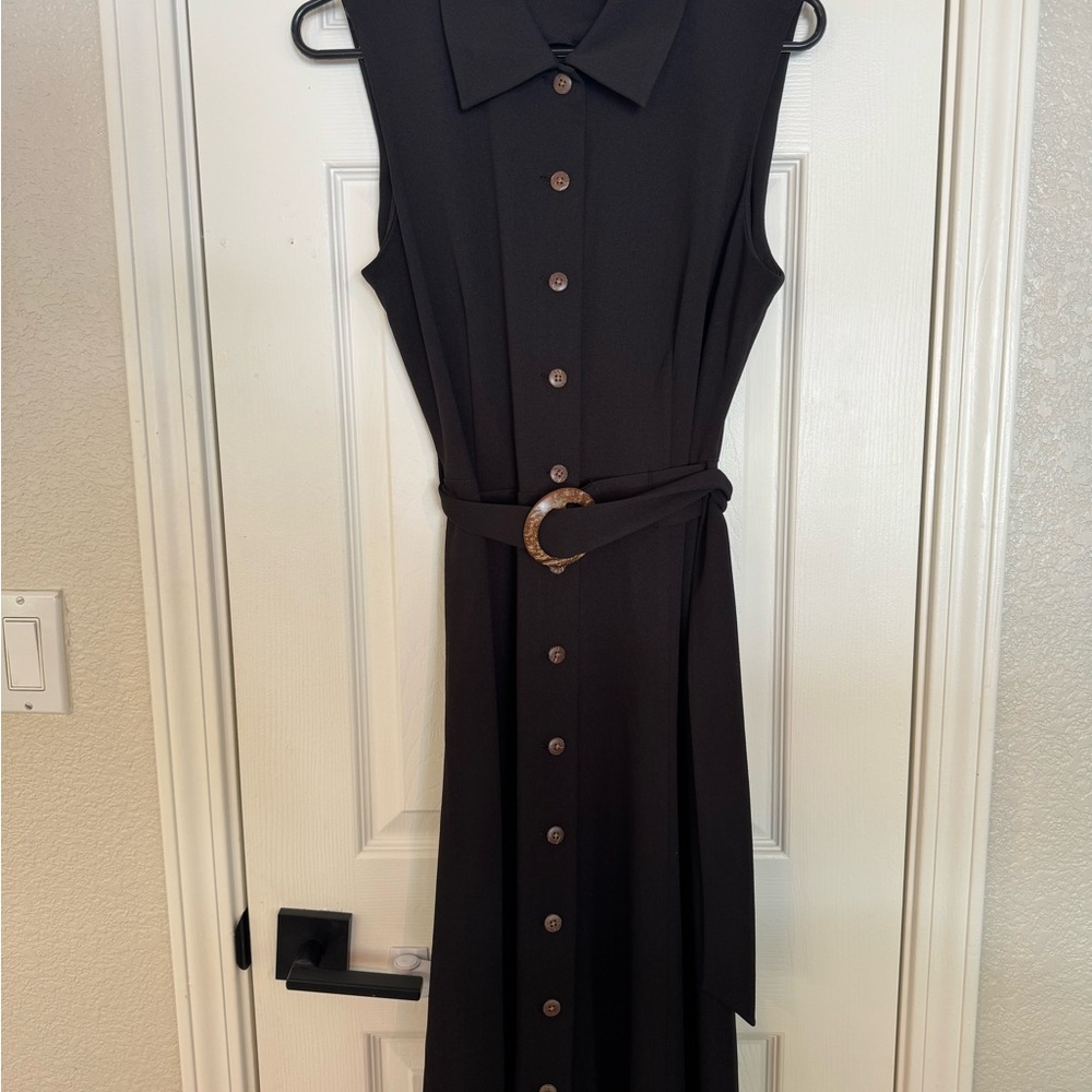 Calvin Klein Black Button-Down Maxi Dress
